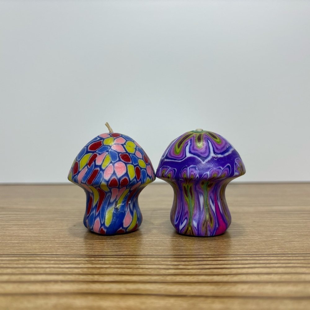 2” Vintage Sunshine Brand Wax Mushroom Candles